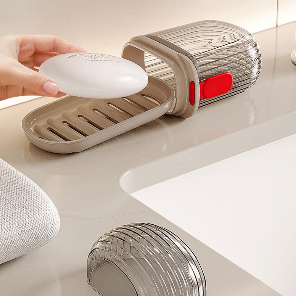 Plastic Soap Dish Travel Box Holder Container with Lid Durable Soap Case Strong Sealing Organizer Bathroom Home Outdoor Hiking