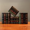 European Retro Faux Book Storage Box and Figurines for Office Decor