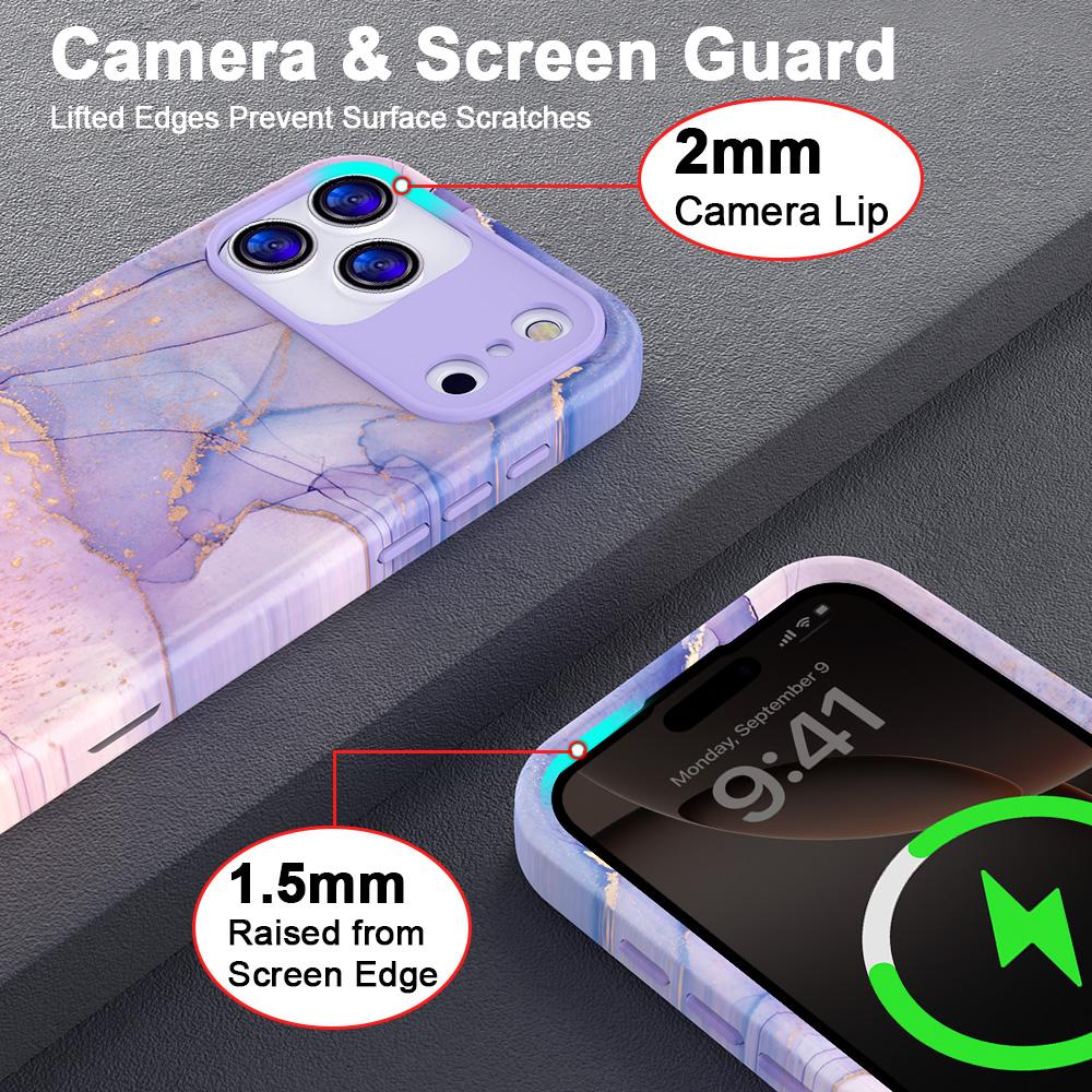 For iPhone 17 Pro Max Case Water Transfer Printing PC+TPU Phone Cover