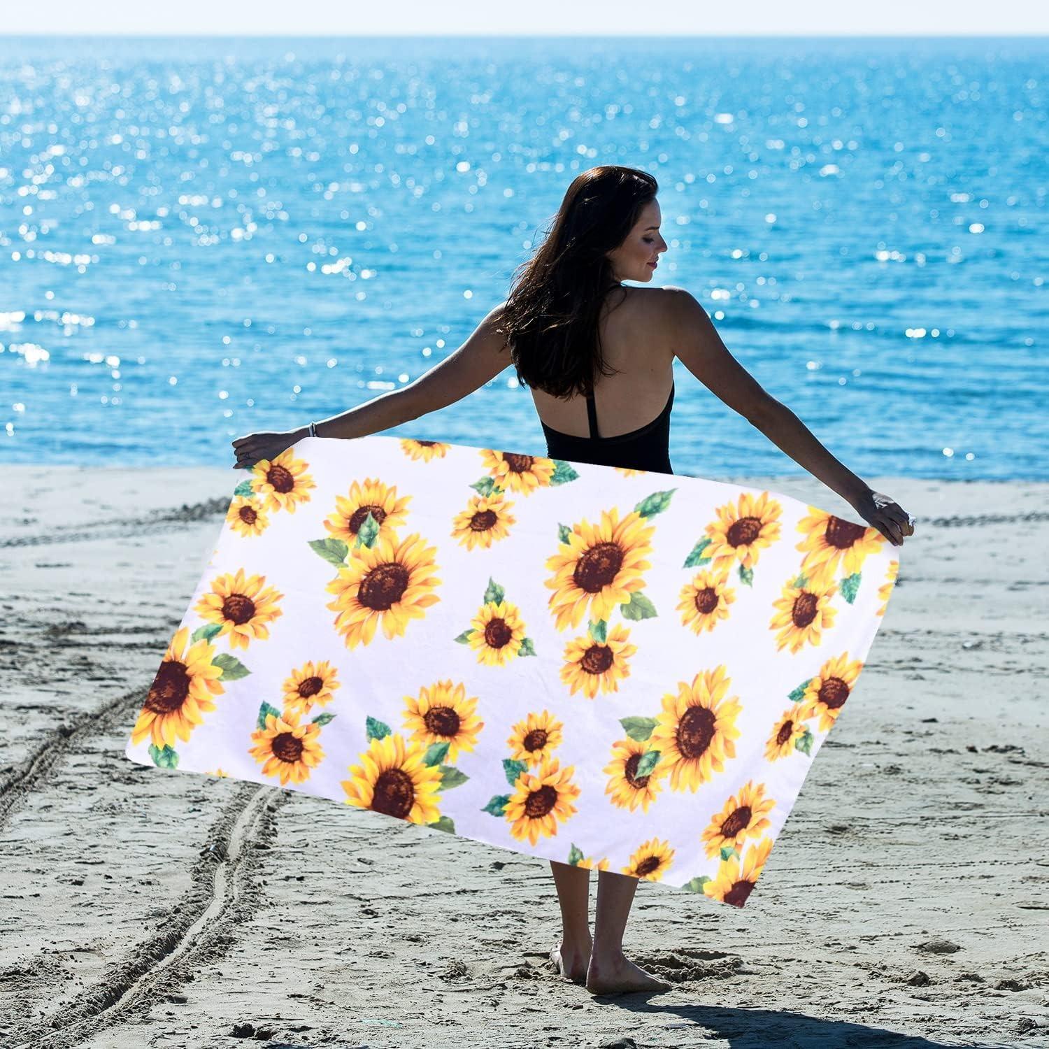

Sunflower pattern Beach Towel for family or friends Gifts Towel Quick-Dry Towel For Bath Yoga Tourism Beach GYM Camping Swimming W40*H60(CM)