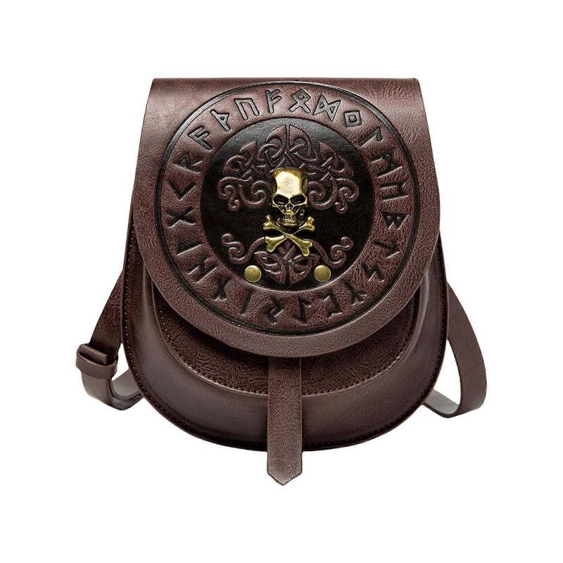 Elegant PU Leather Crossbody Bag For Women Retro Waist Bags With Unique Medieval European Shoulder Bags  Coffee