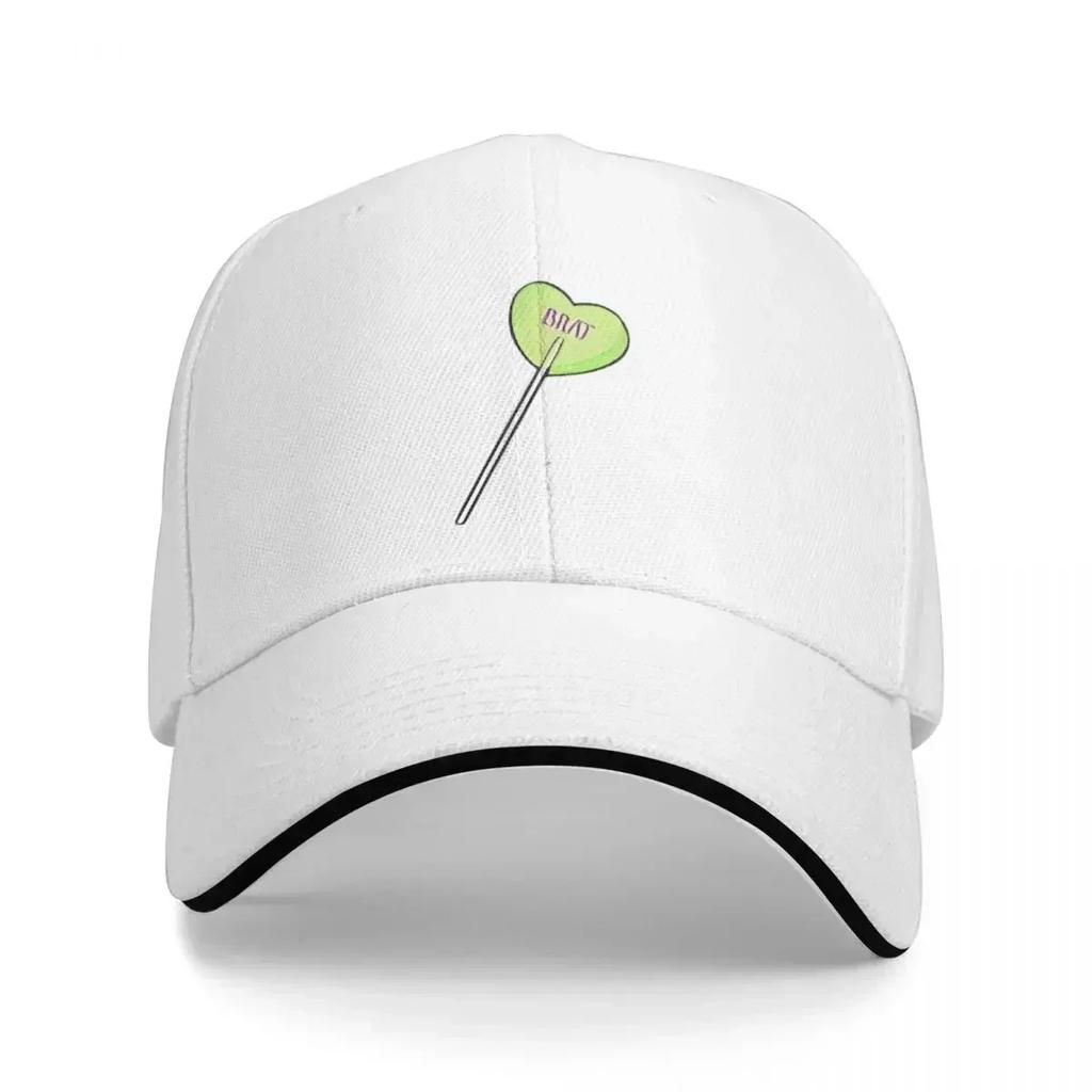 Brat Sucette Cœur Vert Bonbon Casquettes de Baseball Hip Hop Musique Pop Charli Xcx Chapeau Sandwich Unisexe Femmes Réglable Casquette Papa Cadeau de Voyage