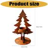 Christmas Candle Holders with Metal Tree Outline and Round Base, Aged Brown Seasonal Accent for Dining Tables, Entryway Displays, and Shelves