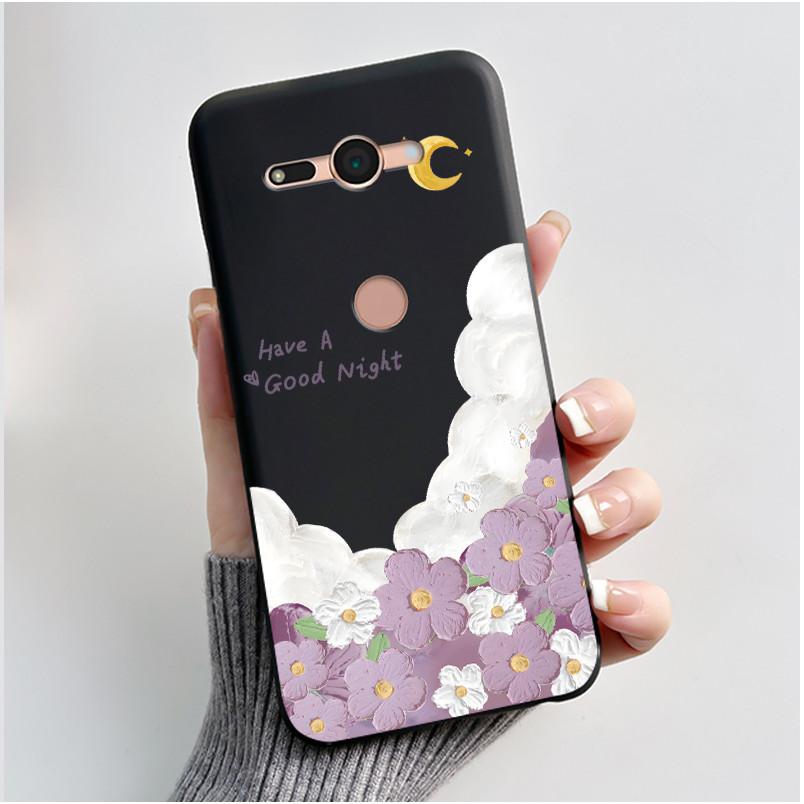 Per Sony Xperia XZ2 Compact H8324 H8314 Custodia Estetica Moda Gatto Carino Cartone Animato Antiurto Nero Silicone Morbido Sottile Cover Posteriore