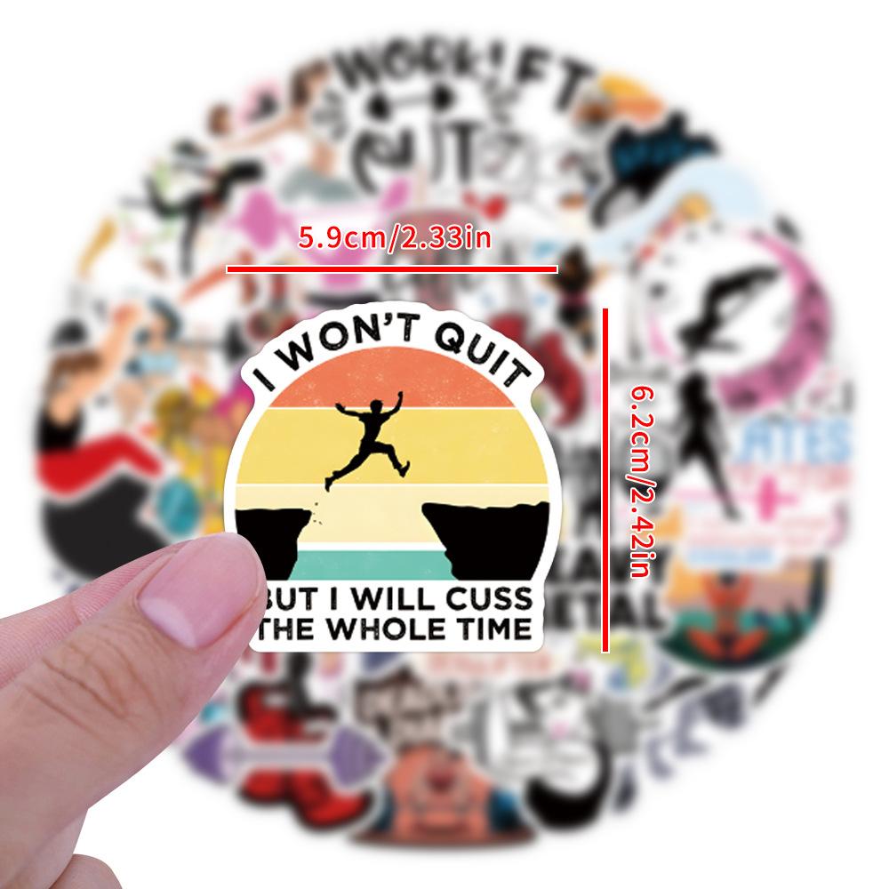 55 New Fitness Sports Graffiti Stickers Decorative Skateboard Suitcase Notebook DIY Stickers