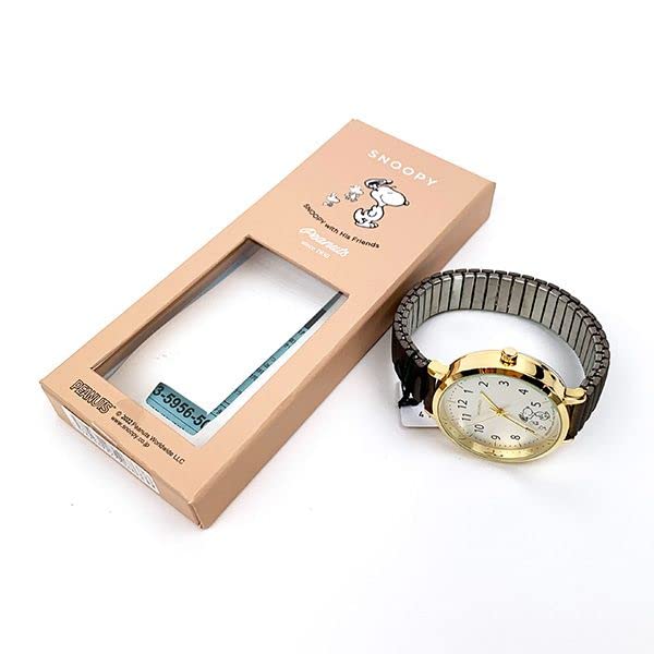 Watch Snoopy Bellows Belt Analog Metal Band Gold Brown [Fieldwork] PNT027-3 Women's
