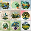 CHENISTORY Tree Of Life Needle Felting Kit Wool Felting Handmade Natural Scenery Felt Needle Set Accessories Wool Paintings Gift