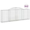 VidaXL Arched Gabion Baskets 12 Pcs 300x30x100/120 Cm Galvanized Iron, Gabion, Gabion Cage, Gabion Wall Basket, Wall 3146531