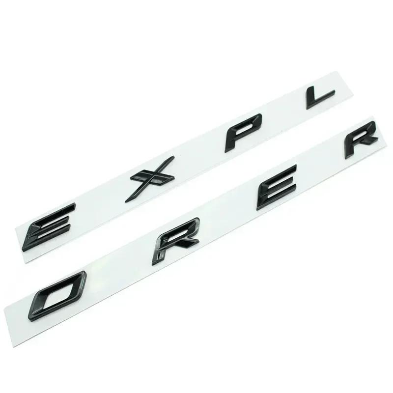 3D ABS Chrome Black Explorer Logo Car Front Hood Emblem Bonnet Letters Badge Sticker For Explorer 2020 2021