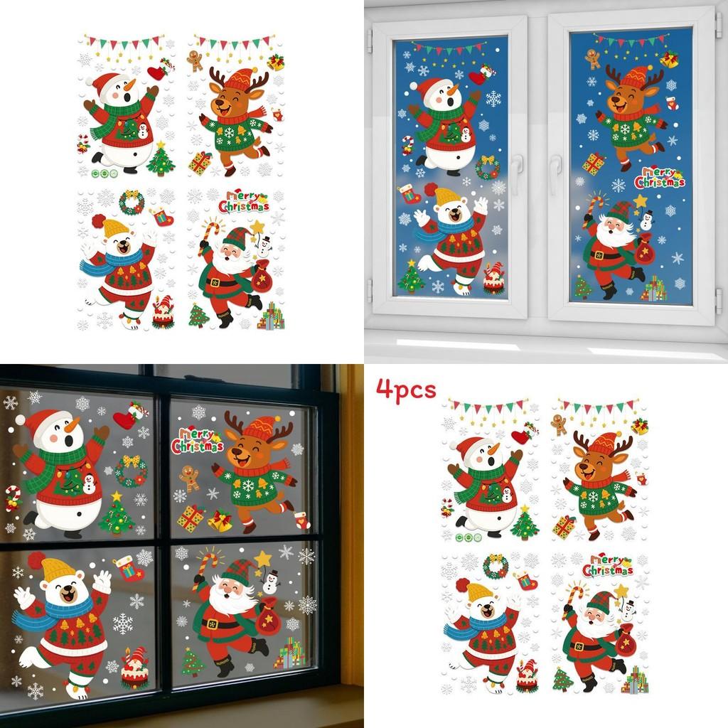 Adesivi Natalizi per Finestre con Adesivo Statico Design Orso Artico in PVC per Decorazioni Festive