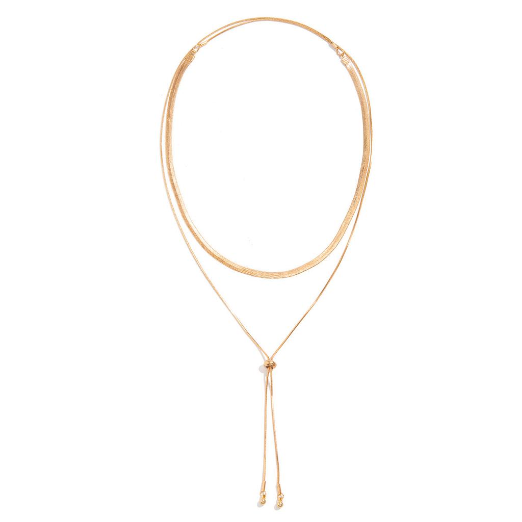 Necklace with geometric snake bone chain design, high-end feel, versatile niche collarbone chain necklace