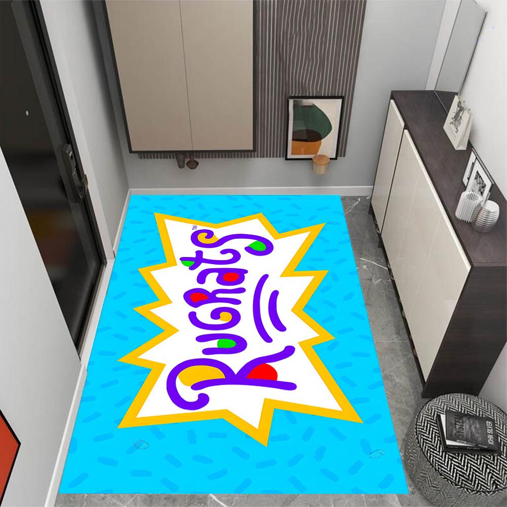 Rugrats: Playtime Chaos Themed Anti-Slip Rugs - Polyester Home Decor, Suitable for Bedrooms, Living Rooms, Doorways, Studios, and Decorations