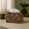 1pc Retro Stylish Tissue Holder, Geometric Red Versatile Fabric Tissue Container, Outdoor Event Supplies, Daily Desktop Tissue Organizer, Ideal for Be