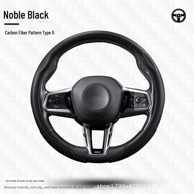 Universal Four Seasons Carbon Fiber Steering Wheel Cover - Non-Slip, Ultra-Thin, Comfortable Grip