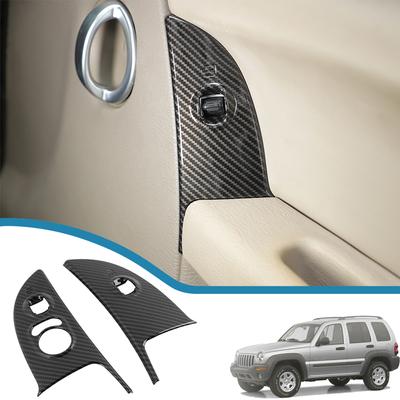 Car Door Window Lift Button Panel Decoration Cover Stickers for Jeep Liberty 1999-2007 Auto Interior Mouldings Accessories ABS