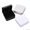 1PC Square Small Tin Box Durable Solid Color Jewelry Coin Candy Organizer Useful Hinged Flip Storage Tin Box