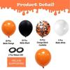 55-Piece Halloween Black & Orange Latex Balloon Set, 10/12 Inch Party Decorations