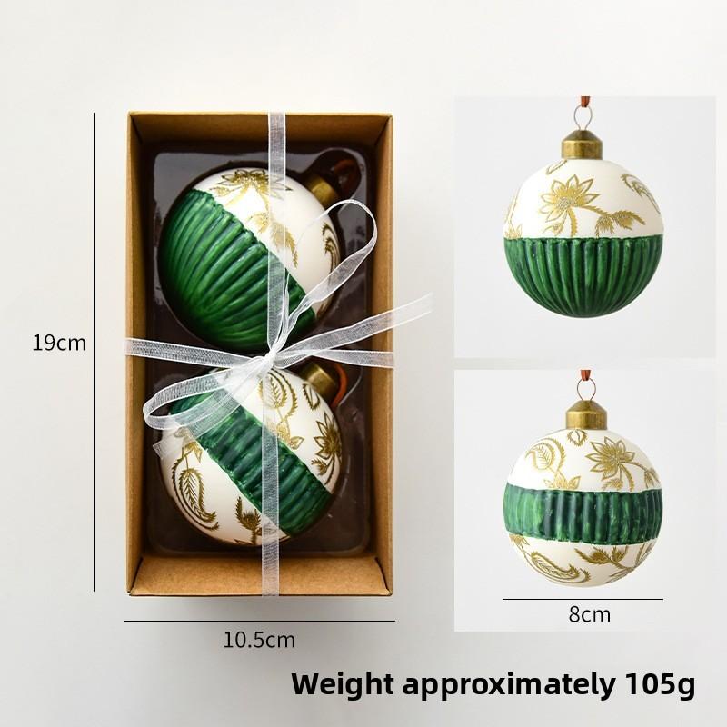 Joymerry Christmas Glass Tree Ornaments Gift Box Set With Lighttransmitting Design For Holiday Decor