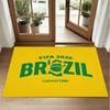 Brazil national football team Design Crystal Velvet Rug Soft Decorative Mat for Bedroom Entrance