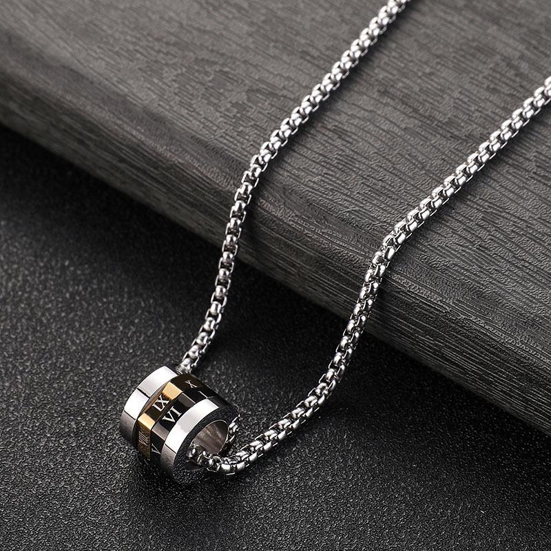 Stainless Steel Rainbow Necklace & Pendant Jewelry Set with Titanium Ring - Niche Design