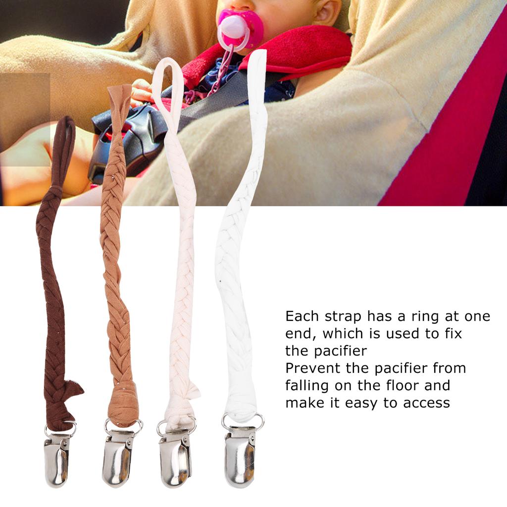 4pcs Baby Knitted Pacifier Clip Portable Infant Pacifier Chain Holders Accessory