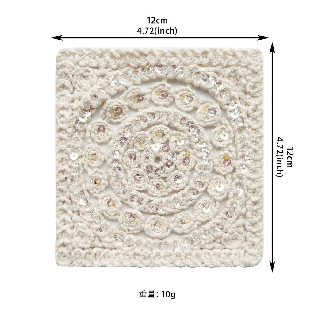 Apricot Hollow Cotton Thread Woven Sequins Decorative Clothing Top T-Shirt Shirt Diy Jewelry Decorative Cloth Sticker Accessories