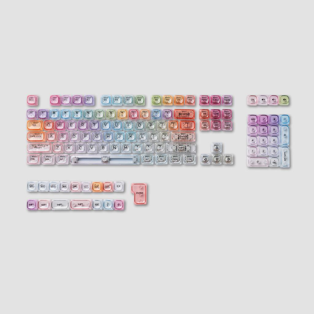 Xiaomi 132 Keys Green 5 Sides Dye Sublimation PBT Keycaps Cute MOA Profile Keycaps for Cherry Gateron MX Switches Mechanical Keyboards