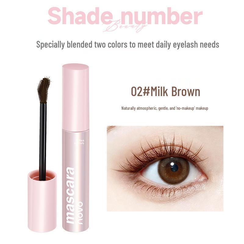 Novo Feather Ying Curl Mascara: Thickening, Volumizing, Smudge-proof, Easy Use for Students, Color Makeup.