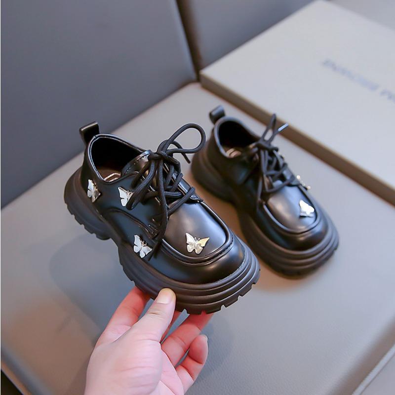 Children's Shoes Boys' Shoes Autumn New Girls Students Soft Soles Foreign Style Lace-up Princess Shoes Comfortable Small Leather Shoes