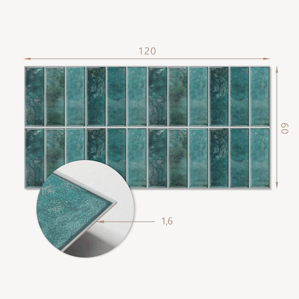 Vinyl Panel With Motif For Easy Wall Transformation 120x60 Cm Chic Rectangular Tiles