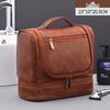 Aiyijiu Men's Double-Layer PU Toiletry & Cosmetic Bag