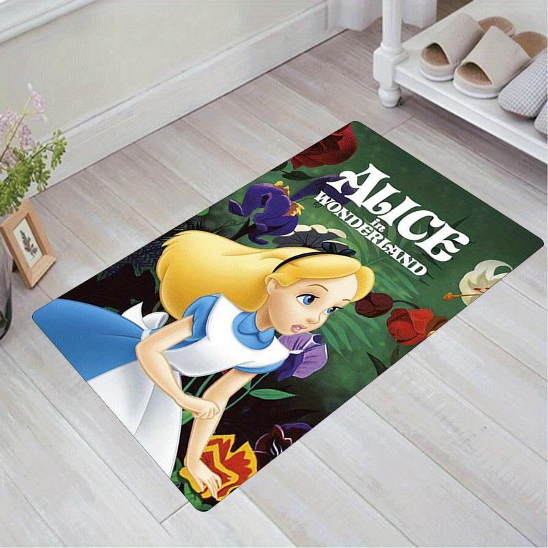 

1pc Alice in Wonderland Pattern Area Rug Soft Flannel Floor Mat for Living Room,Office,Bedroom and Carpet,Sofa Coffee Table Floor Mat 60cm by 90cm