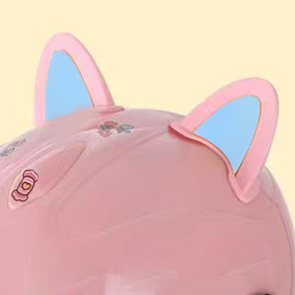 Motorcycle Helmet Cat Ears PVC Creative Cute Helmet Cover Sticker Helmet Accessory Pink + Blue