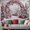 Merry Christmas Tapestry, Seasonal Wall Hanging Background Cloth for Cozy Living Room Holiday Decor
