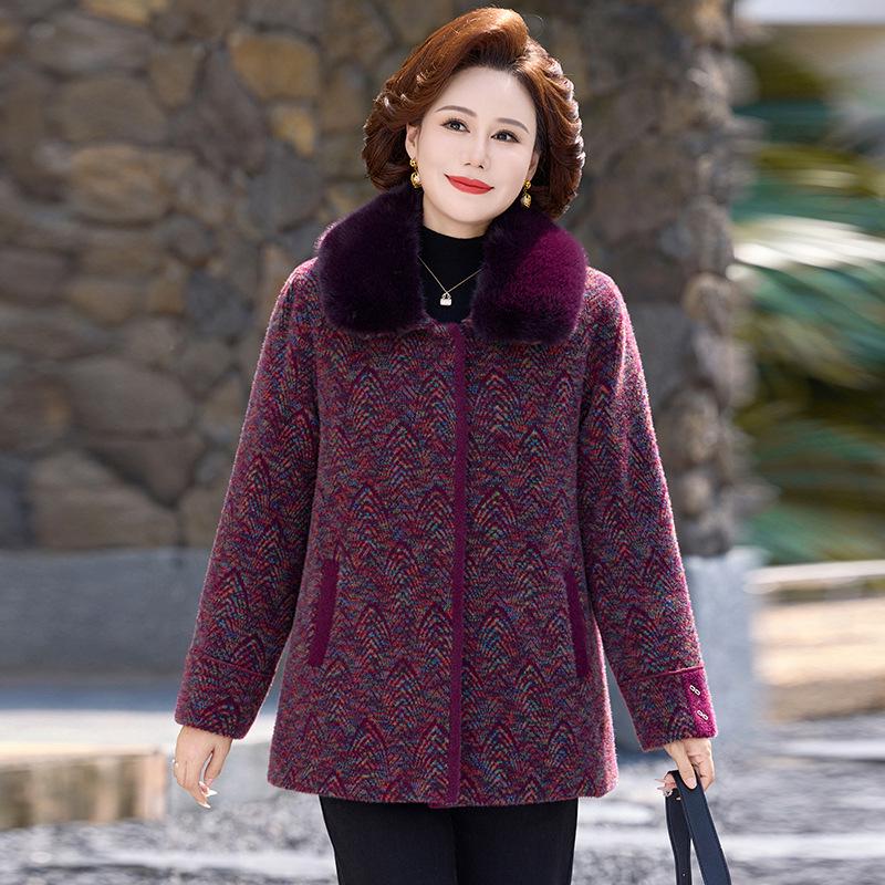 Grandma Winter Cotton Jacket: Thickened Coat for Middle-Aged To Elderly Women
