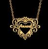 Atoztide Personalized Custom Rose Heart Name Necklaces for Women Stainless Steel Pendant Choker Link Chain Birthday Jewelry Gift