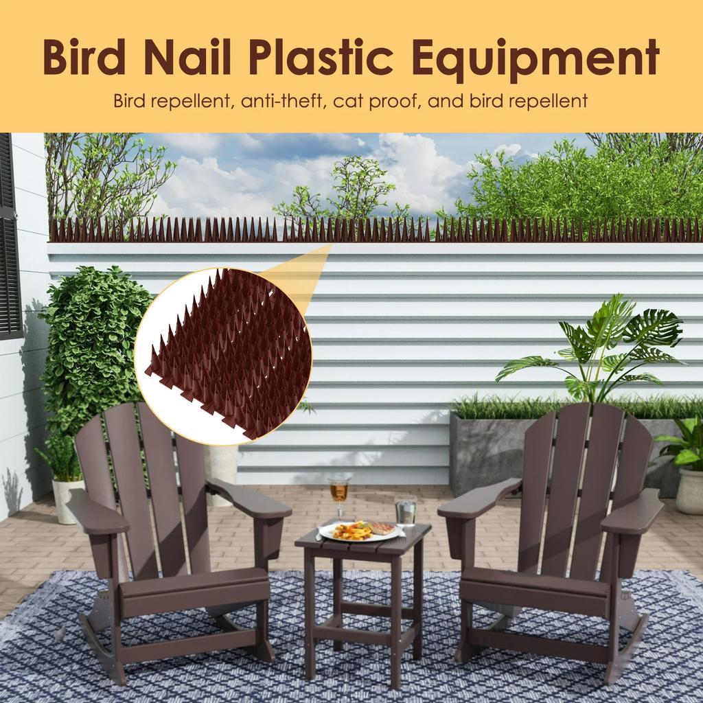 12Pcs Plastic Anti Bird And Pigeon Spikes Anti Climb Bird Spikes Fence Wall Spike Cat Repellent Spike Away Fence Kit for Outside