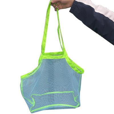Beach Mesh Bag Large Portable Handle Sandproof Travel Children Toy Clothing Towel Grocery Organizer Tote Storage Net Bag Outdoor Supplies