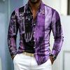 Men's Shirt, Casual Long Sleeved Shirt, Contrasting Color Patchwork Printed Shirt, Fashionable Casual Single Breasted Men's Shir