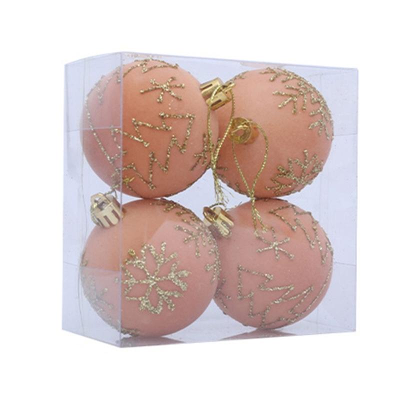 4Pcs Shatterproof Christmas Baubles Ball Hanging Ornament Christmas Tree Decoration For Wreath Mantels Winter Holiday