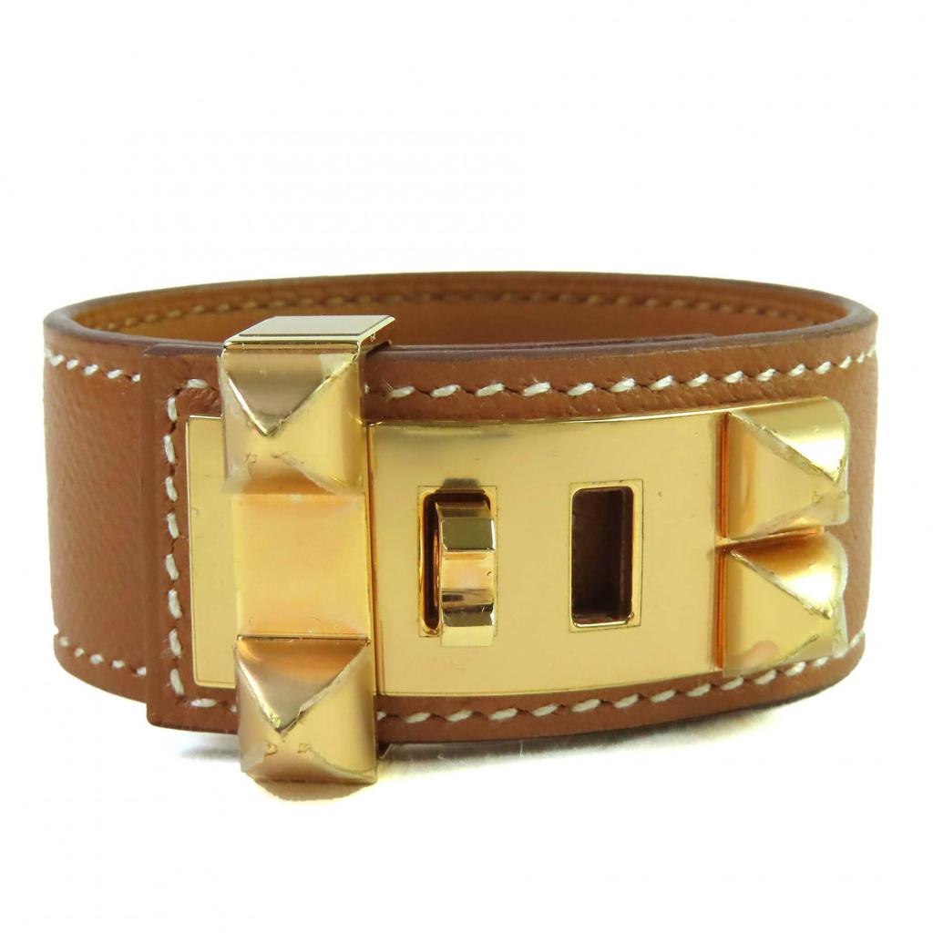 Excellent HERMES bracelet Collier de Chien 24 Bangle leather Women Used