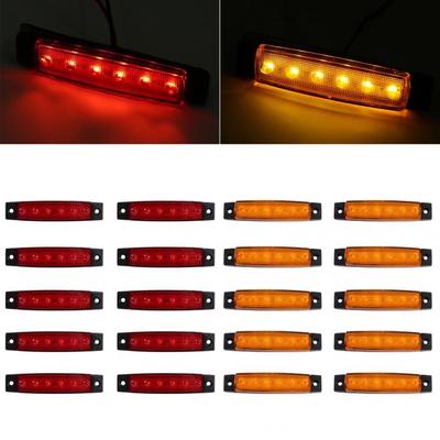 10 Pcs Truck Van 6 LED Side Marker Indicator Rear Clearance Light with Screws
