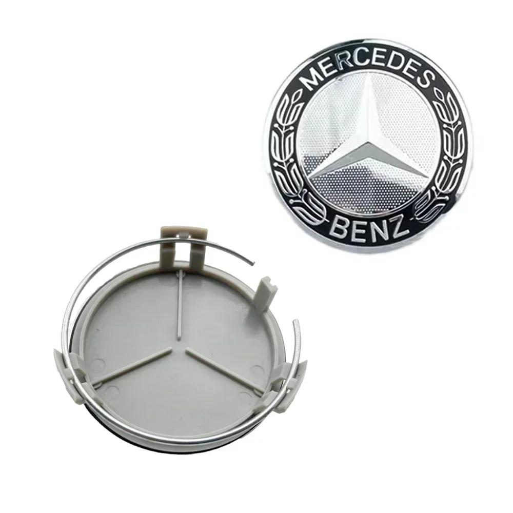 

For Mercedes Benz 4Pcs 75mm Car Wheel Center Logo Hub Cap For Mercedes Benz C207 C218 A207 C117 CLA CLS E Class W212 S212 X166 W