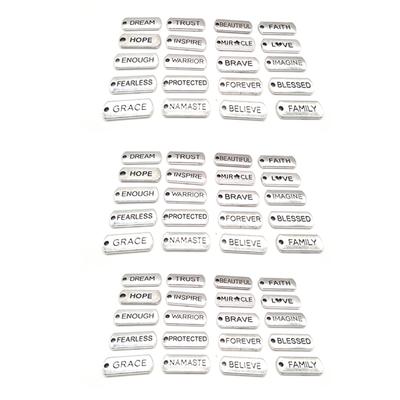 Keychain Charms Exquisite Lettering Craft Accessory Small Necklace Words Inspirational Make Pendant Ornament for Handicrafts