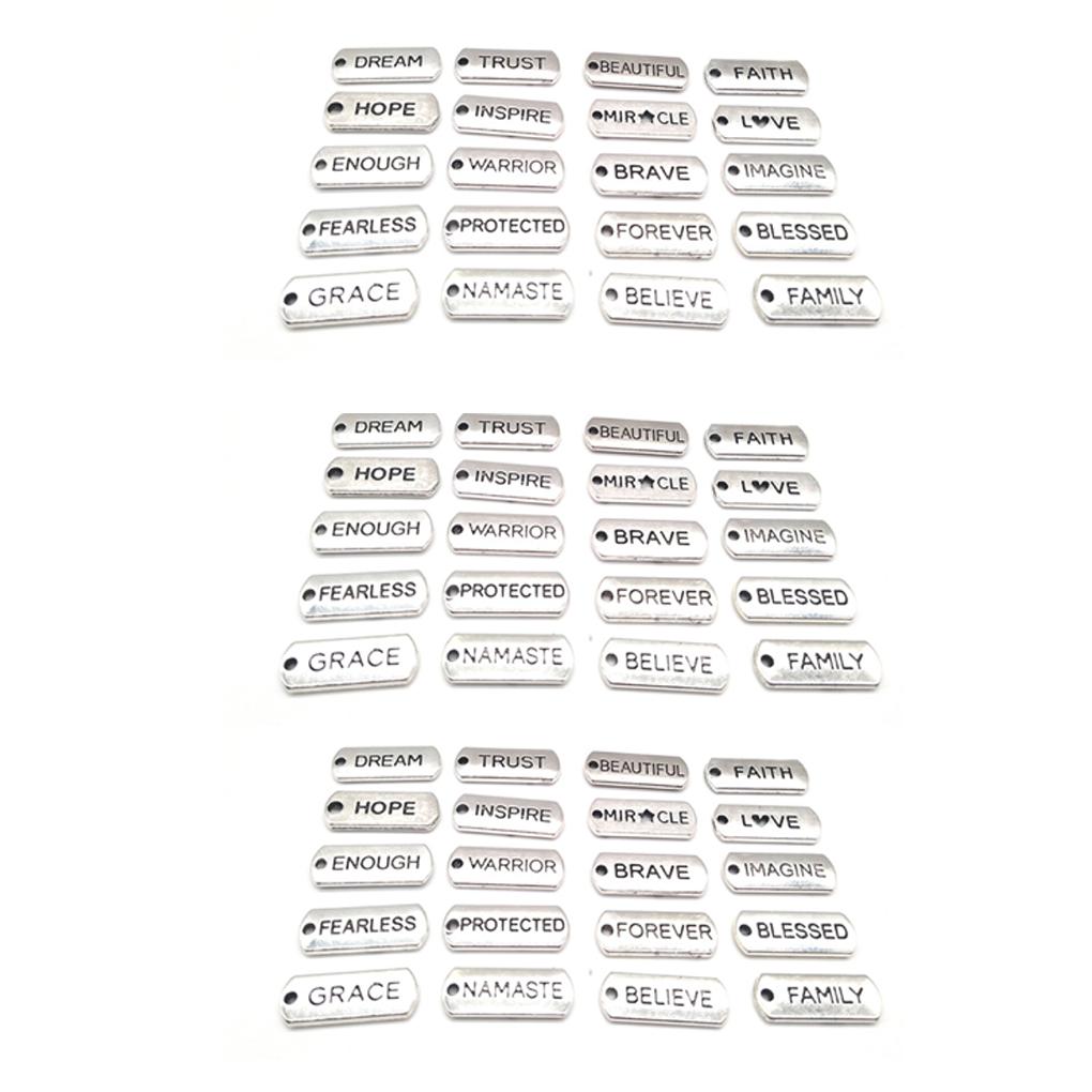 

Keychain Charms Exquisite Lettering Craft Accessory Small Necklace Words Inspirational Make Pendant Ornament for Handicrafts
