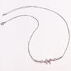 Shiny Pink Bow Heart Zircon Jewelry Set Necklace Bracelet for Women Trendy Y2K Style Accessory Gift for Teens