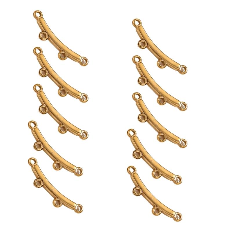 10pcs Multi size Stainless Steel Curved Connectors Multihole Necklace and Bracelet Connector Jewelry Making Supplies
