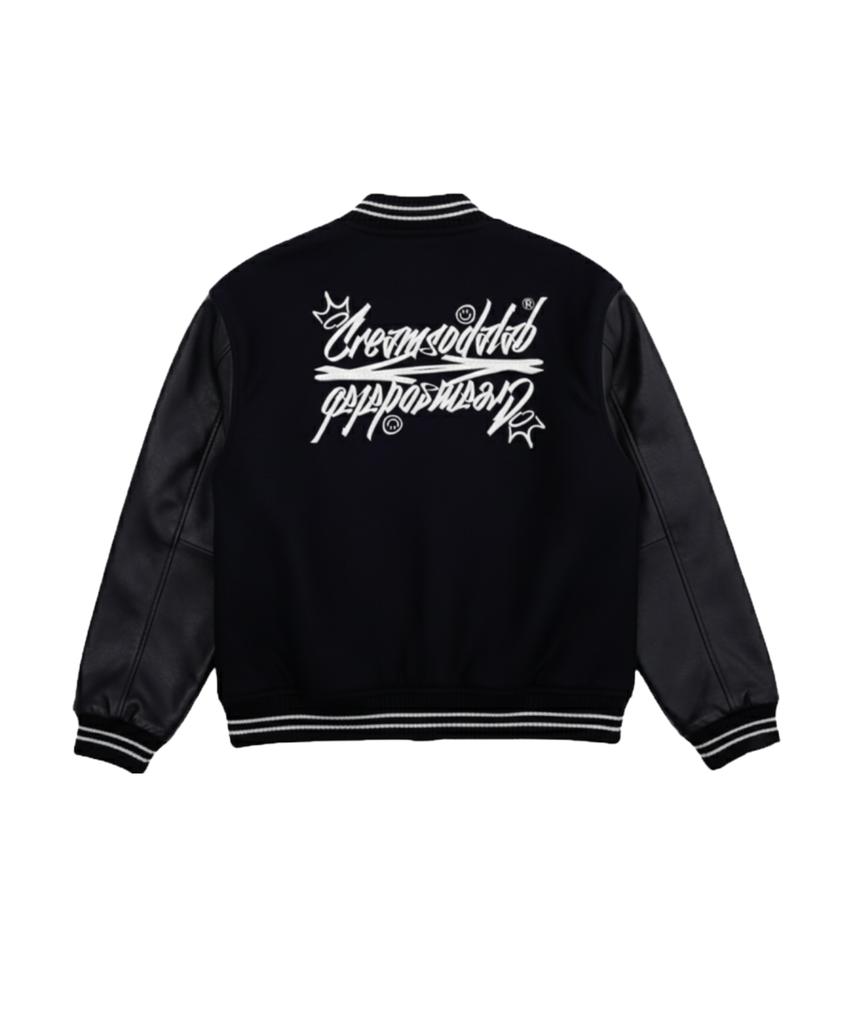 Cream Soda Lab Crsdel Logo Varsity Jacket Black