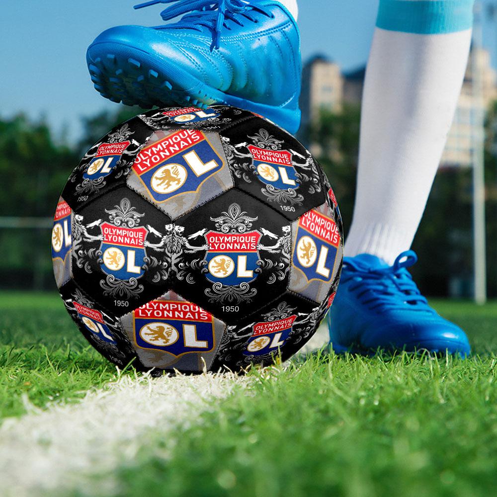 1 pz Pallone da Calcio Olympique Lyonnais Taglia 5 Pallone da Calcetto Indoor alla Moda Colorato Gioco in Cortile - Ottimo Regalo per Appassionati di Sport HE87
