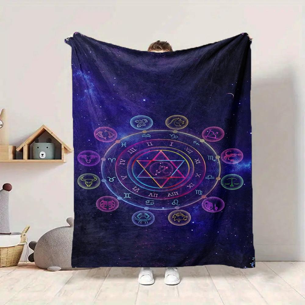 1 Stück Astrologie-Symbole Decke - Perfektes Geschenk für Geburtstage, Weihnachten & Halloween - Weich, Warm & Vielseitig yy250909169